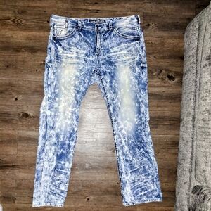 Affliction Blue and White Slim Jeans